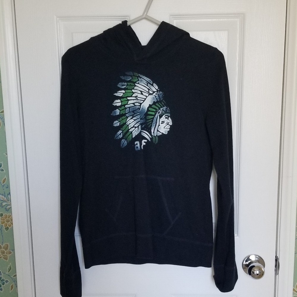 Abercrombie & Fitch Blue Cotton Hoodie Top